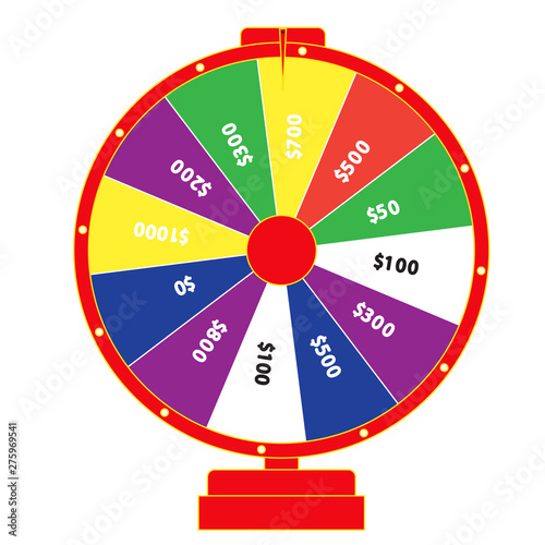 Colorful roulette wheel Chance of victory. Fortune concept. Vector Illustration