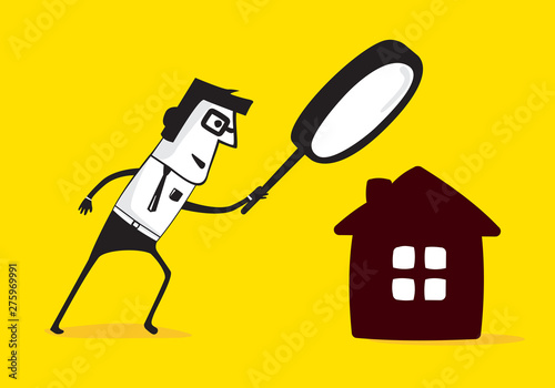 An inspector examines the house.