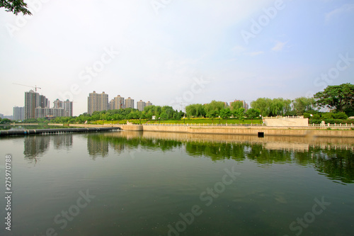 City architecture at the water's edge