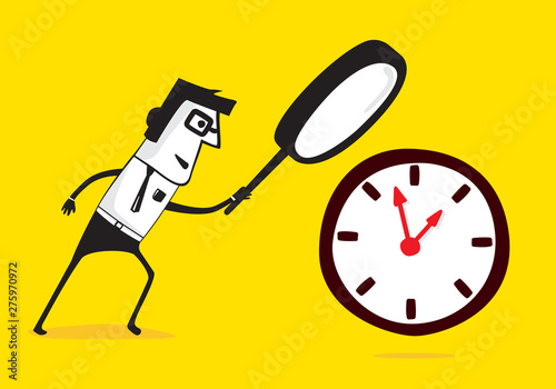 An inspector examines the time.