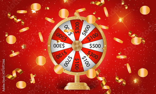 Colorful wheel of fortune. Chance of victory. Vector Illustration.