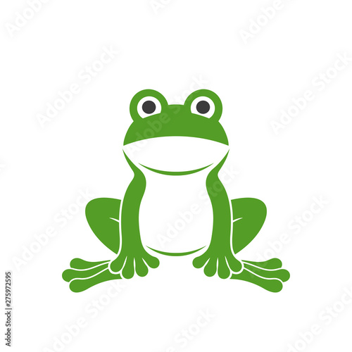 Green frog. Abstract frog on white background