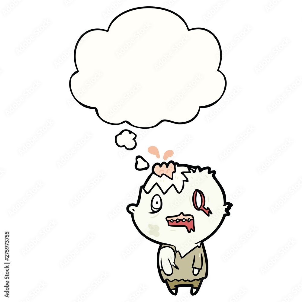 cartoon zombie and thought bubble cartoon zombie and thought bubble