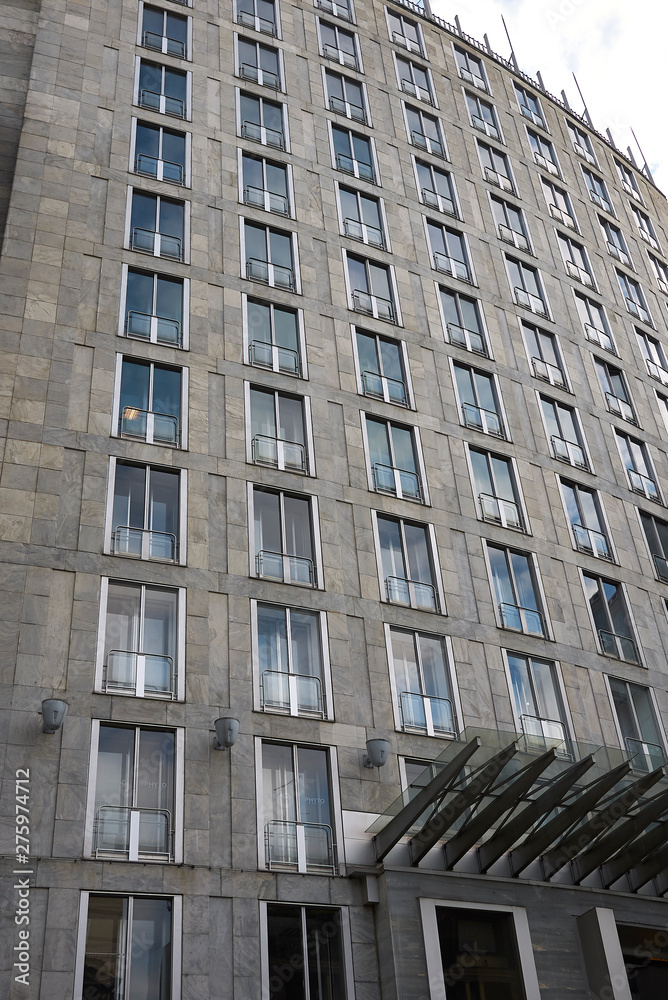 Milan, Italy - April 05, 2019 : View of Camera di Commercio Italo-Brasiliana building in via Moscova