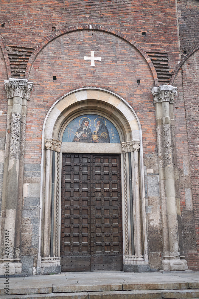 Fototapeta premium Milan, Italy - April 10, 2019 : View of San Simpliciano church