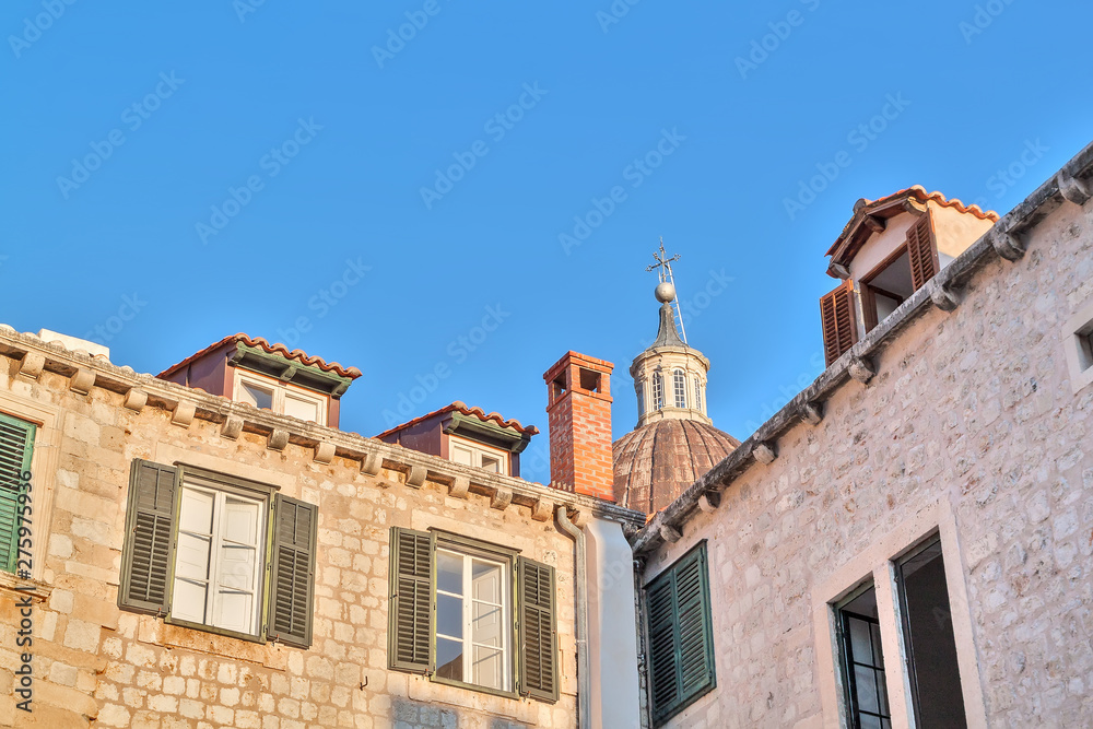 The facade of the old house. Dubrovnik, Croatia