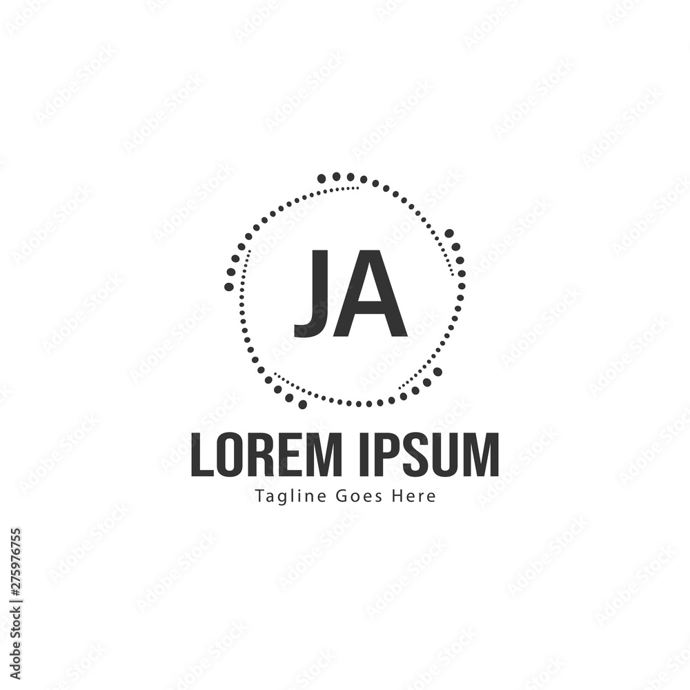 Initial JA logo template with modern frame. Minimalist JA letter logo vector illustration Initial JA logo template with modern frame. Minimalist JA letter logo vector illustration