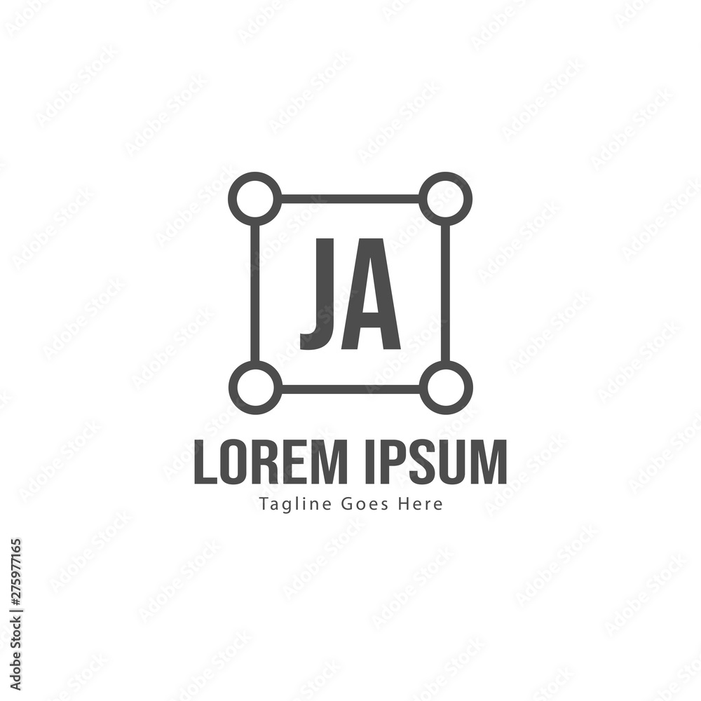 Initial JA logo template with modern frame. Minimalist JA letter logo vector illustration Initial JA logo template with modern frame. Minimalist JA letter logo vector illustration