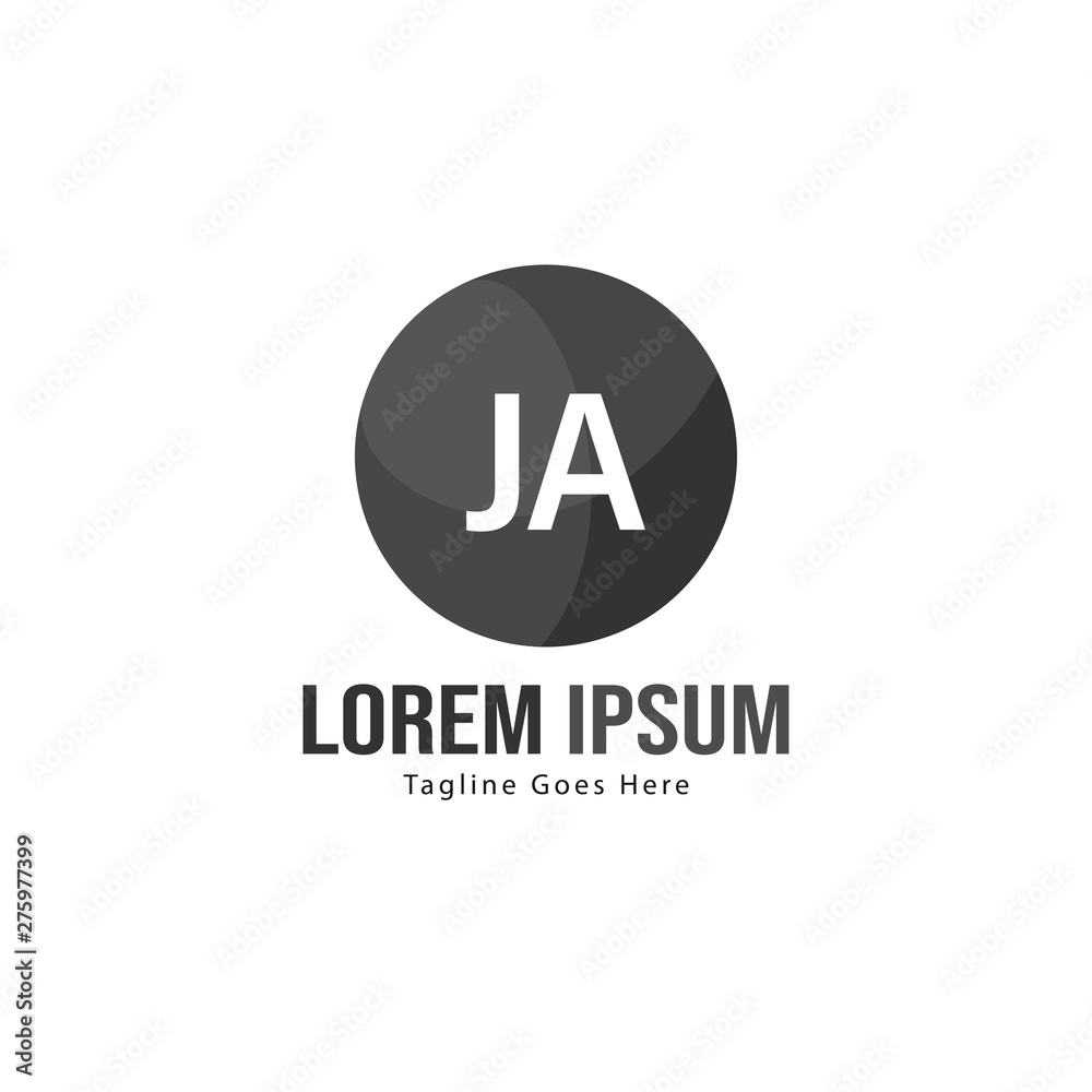 Initial JA logo template with modern frame. Minimalist JA letter logo vector illustration Initial JA logo template with modern frame. Minimalist JA letter logo vector illustration