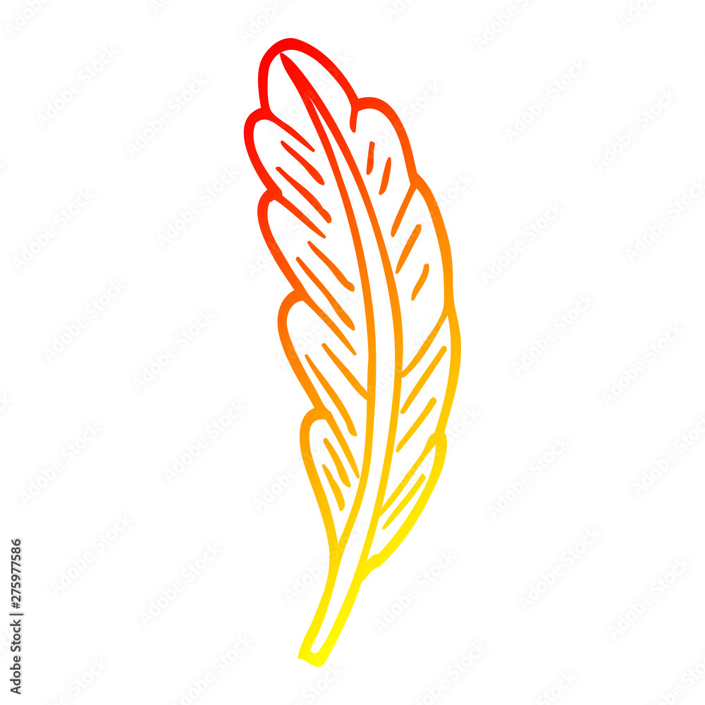 warm gradient line drawing cartoon bird feather Stock Vector | Adobe Stock