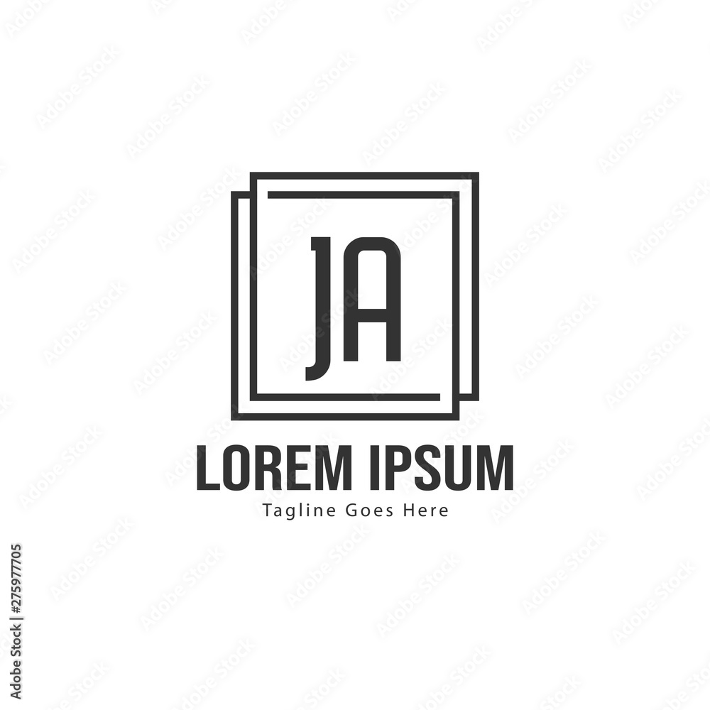 Initial JA logo template with modern frame. Minimalist JA letter logo vector illustration Initial JA logo template with modern frame. Minimalist JA letter logo vector illustration