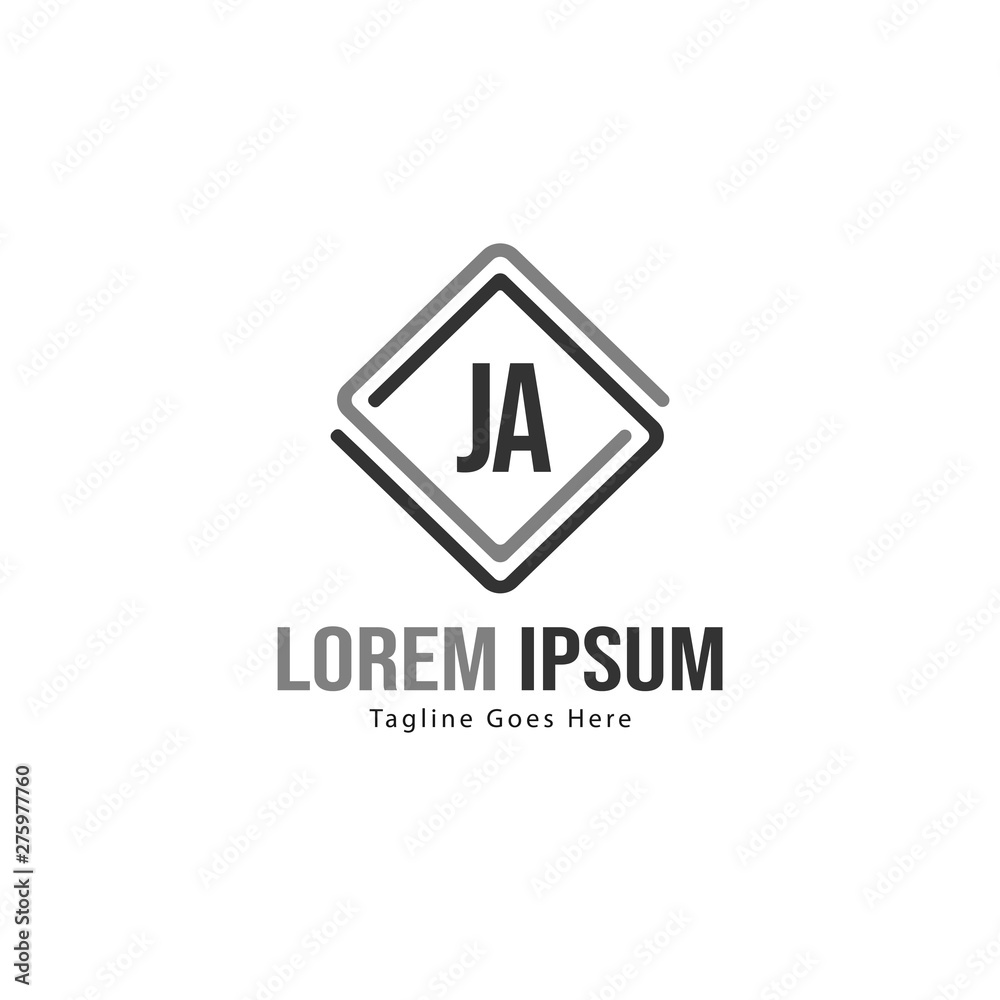 Initial JA logo template with modern frame. Minimalist JA letter logo vector illustration Initial JA logo template with modern frame. Minimalist JA letter logo vector illustration
