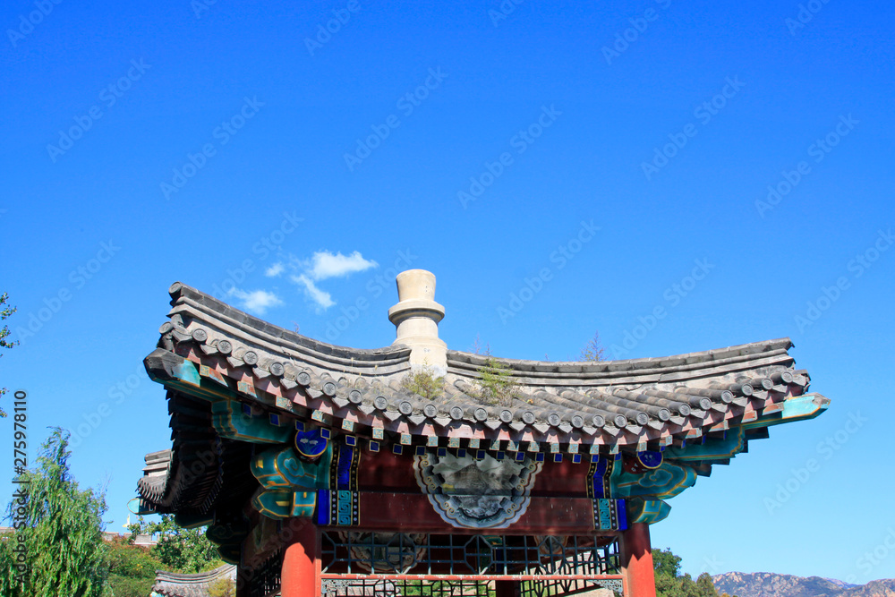 top of the Chinese style pavilion top of the Chinese style pavilion