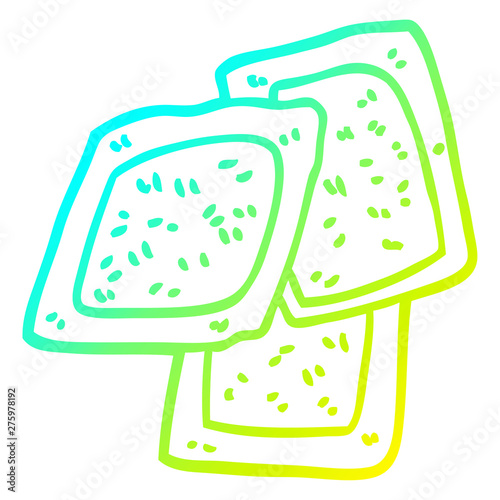 cold gradient line drawing cartoon teabags
