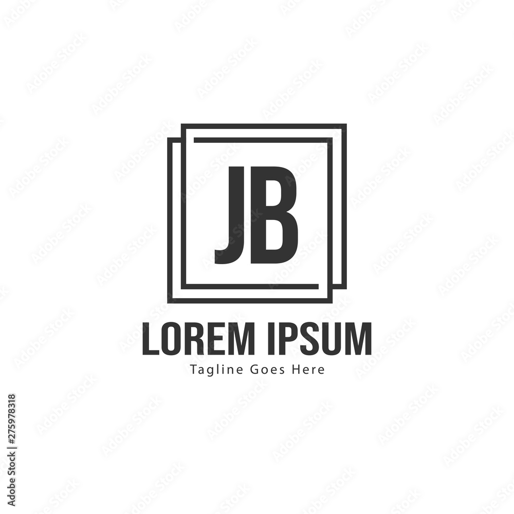 Initial JB logo template with modern frame. Minimalist JB letter logo vector illustration Initial JB logo template with modern frame. Minimalist JB letter logo vector illustration