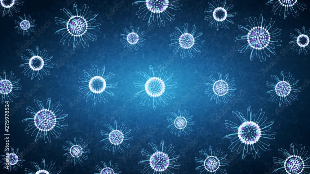 Abstract Floating Flowers On Dark Blue Background Abstract Floating Flowers On Dark Blue Background