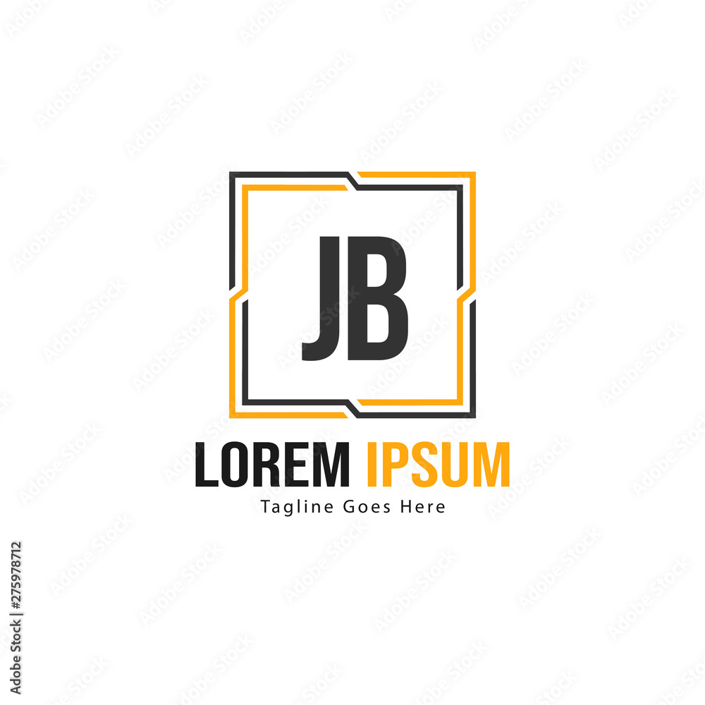 Initial JB logo template with modern frame. Minimalist JB letter logo vector illustration Initial JB logo template with modern frame. Minimalist JB letter logo vector illustration