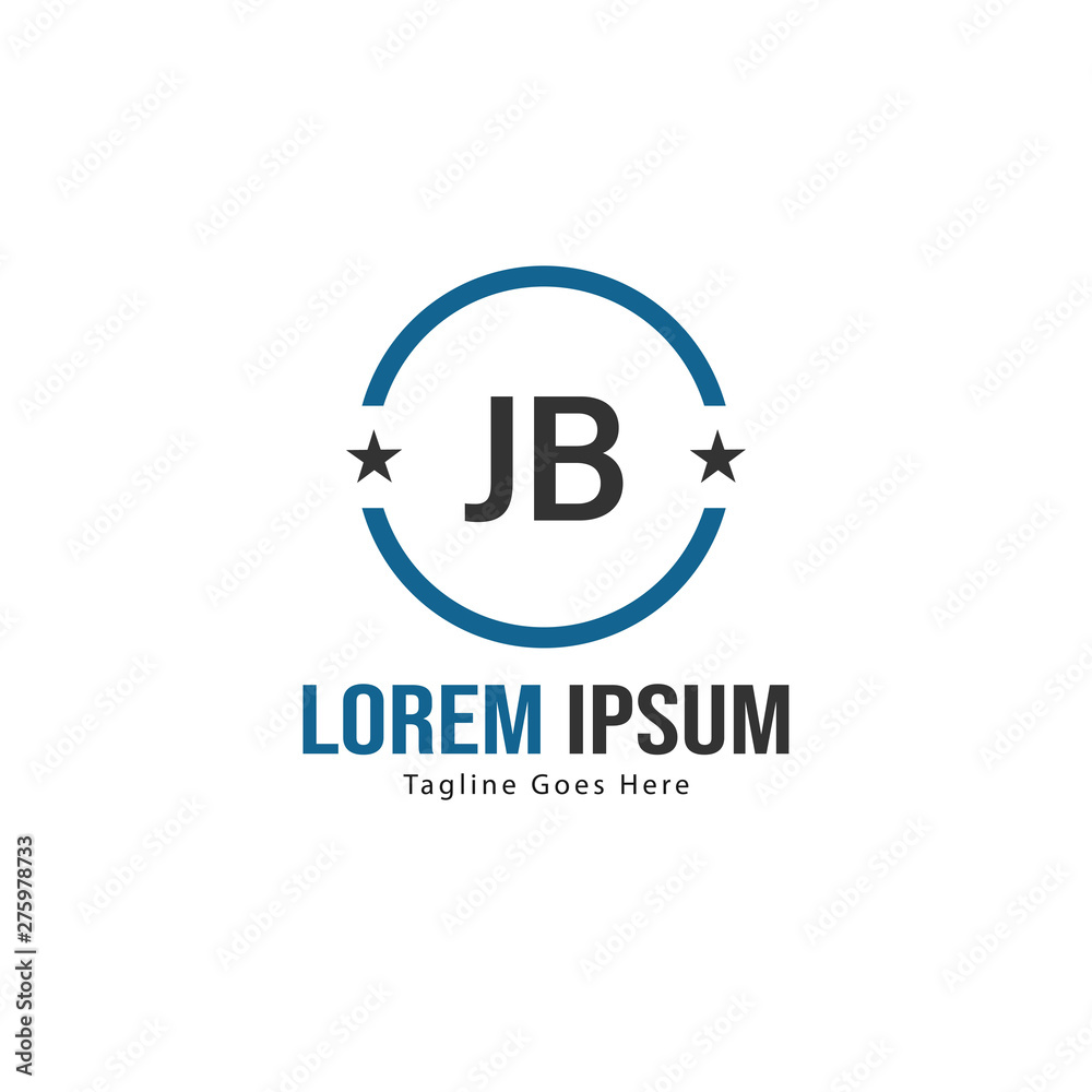 Initial JB logo template with modern frame. Minimalist JB letter logo vector illustration Initial JB logo template with modern frame. Minimalist JB letter logo vector illustration