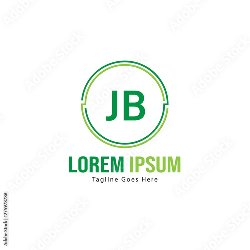 Initial JB logo template with modern frame. Minimalist JB letter logo vector illustration