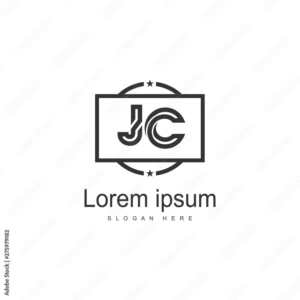 Initial JC logo template with modern frame. Minimalist JC letter logo vector illustration Initial JC logo template with modern frame. Minimalist JC letter logo vector illustration