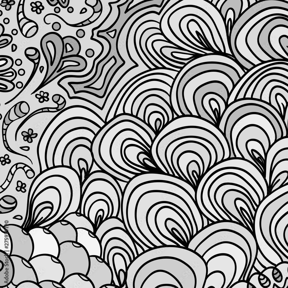 Square intricate pattern. Hand drawn mandala on isolated background. Black and white illustration Square intricate pattern. Hand drawn mandala on isolated background. Black and white illustration