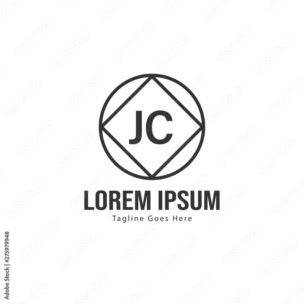Initial JC logo template with modern frame. Minimalist JC letter logo vector illustration Initial JC logo template with modern frame. Minimalist JC letter logo vector illustration