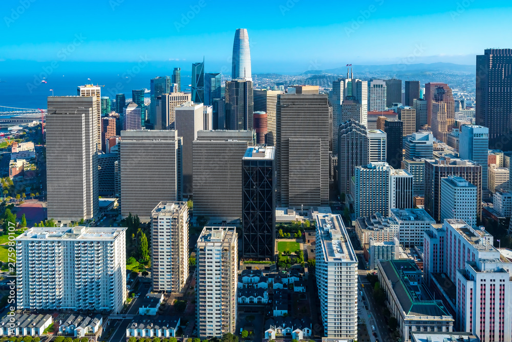 Obraz premium Downtown San Francisco aerial view of skyscrapers