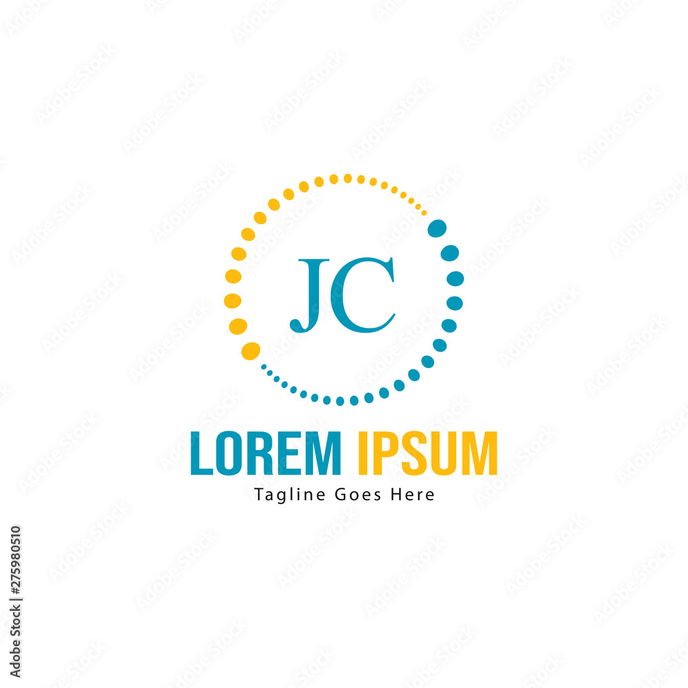 Initial JC logo template with modern frame. Minimalist JC letter logo vector illustration Initial JC logo template with modern frame. Minimalist JC letter logo vector illustration