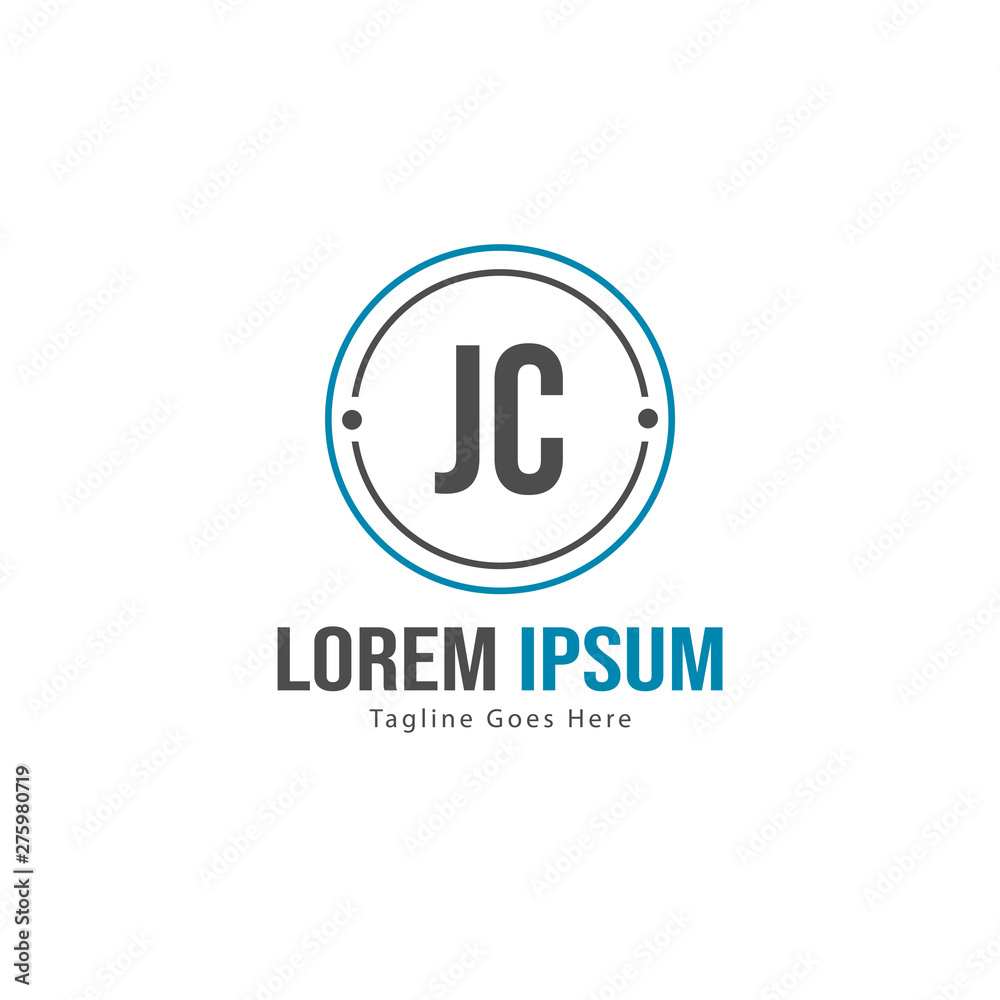 Initial JC logo template with modern frame. Minimalist JC letter logo vector illustration Initial JC logo template with modern frame. Minimalist JC letter logo vector illustration