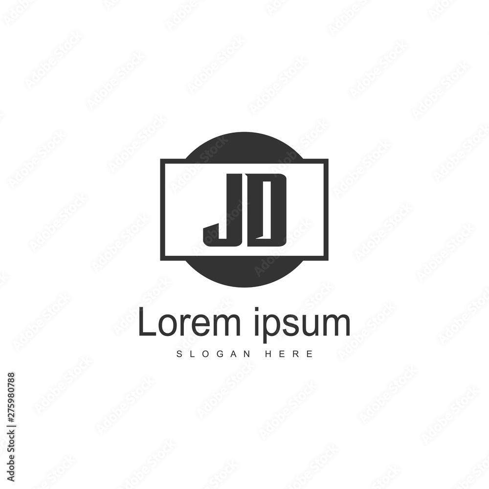 Initial JD logo template with modern frame. Minimalist JD letter logo vector illustration Initial JD logo template with modern frame. Minimalist JD letter logo vector illustration