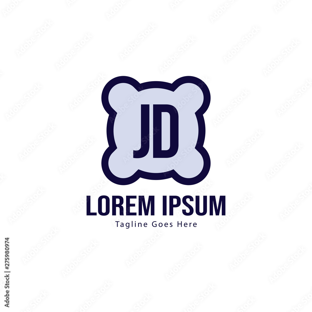 Initial JD logo template with modern frame. Minimalist JD letter logo vector illustration Initial JD logo template with modern frame. Minimalist JD letter logo vector illustration