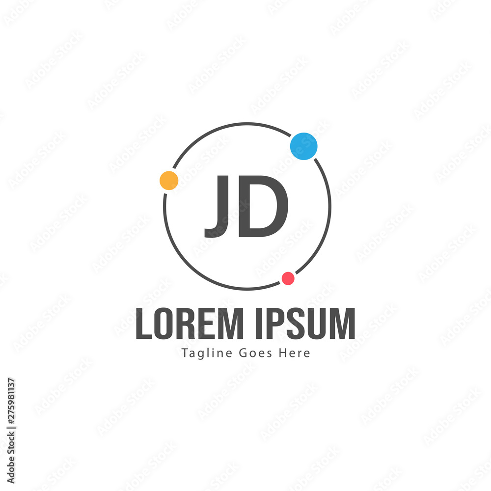 Initial JD logo template with modern frame. Minimalist JD letter logo vector illustration Initial JD logo template with modern frame. Minimalist JD letter logo vector illustration