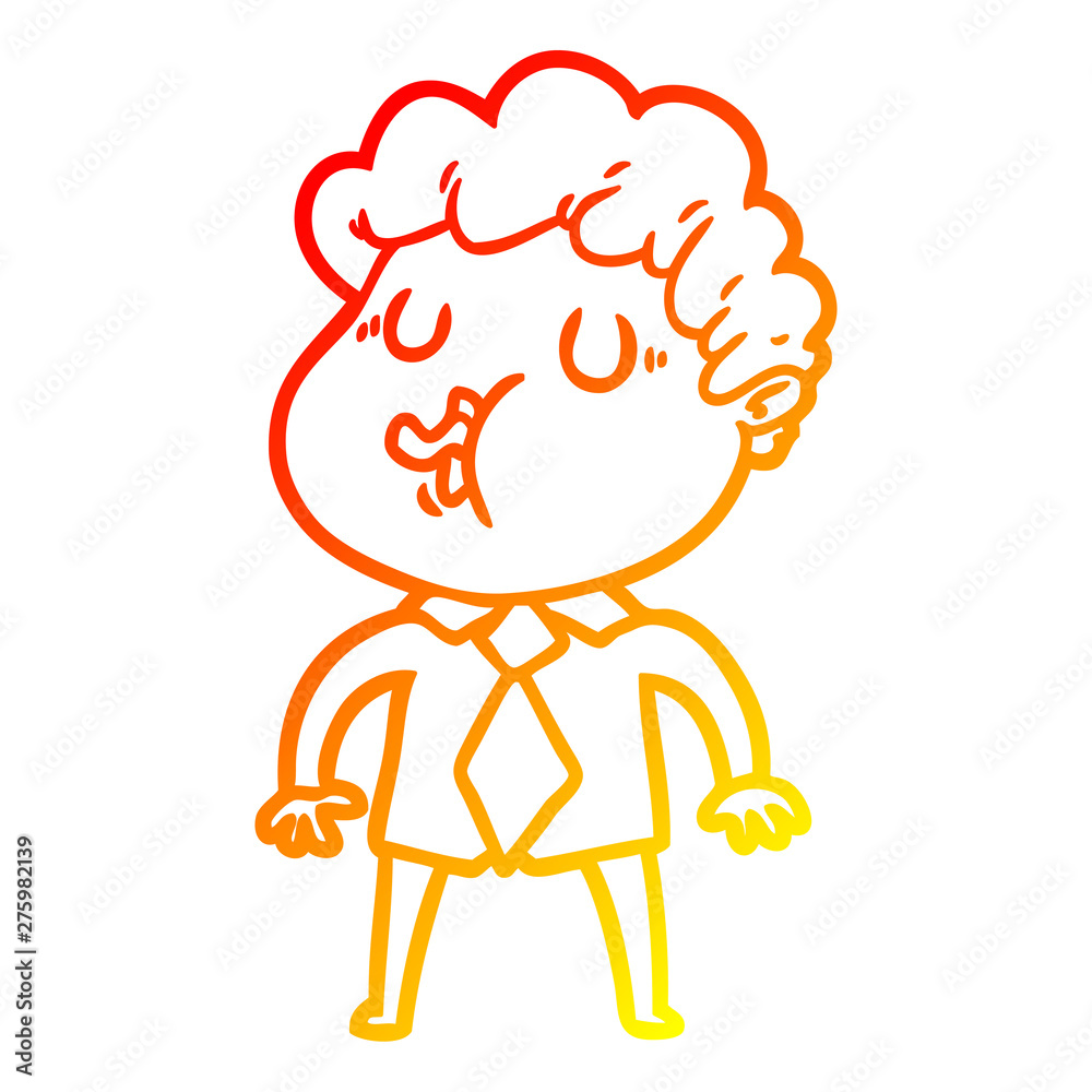 warm gradient line drawing cartoon man singing warm gradient line drawing cartoon man singing