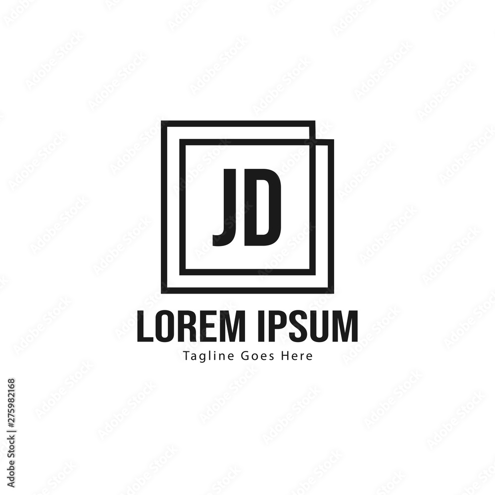 Initial JD logo template with modern frame. Minimalist JD letter logo vector illustration Initial JD logo template with modern frame. Minimalist JD letter logo vector illustration
