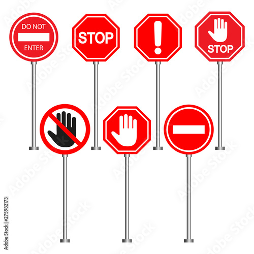 set of signs prohibited movement on a white background