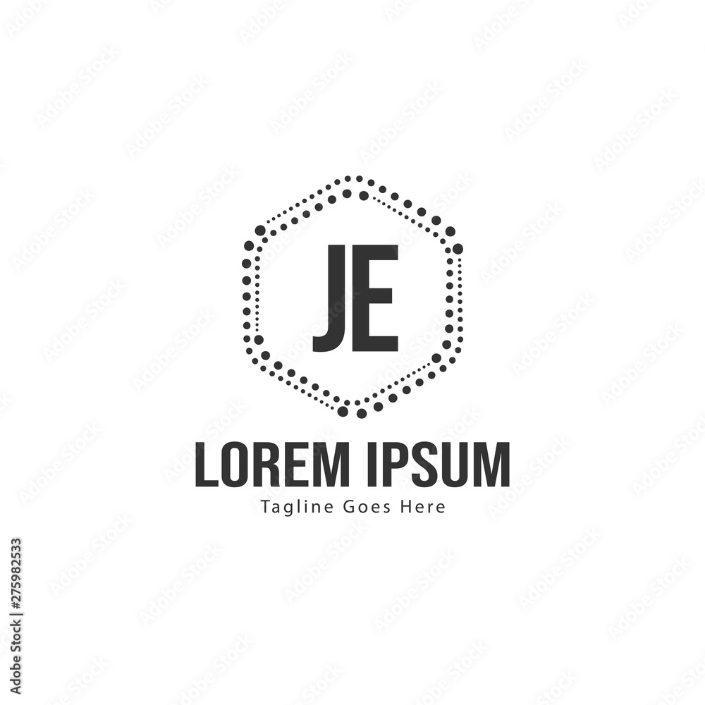 Initial JE logo template with modern frame. Minimalist JE letter logo vector illustration Initial JE logo template with modern frame. Minimalist JE letter logo vector illustration
