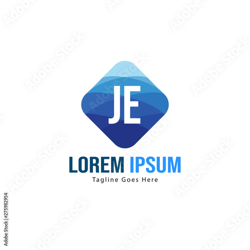 Free Download Initial JE logo template with modern frame. Minimalist JE letter logo vector illustration - GFXLoad