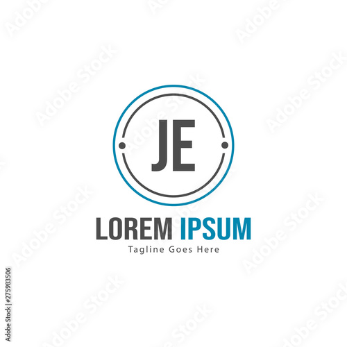 Free Download Initial JE logo template with modern frame. Minimalist JE letter logo vector illustration - GFXLoad