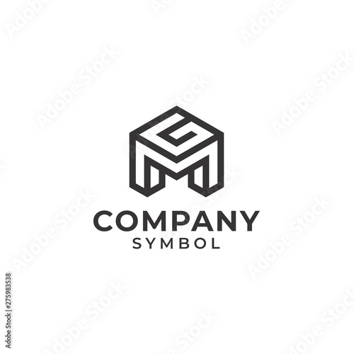 initial/monogram letter mg gm logo design photo