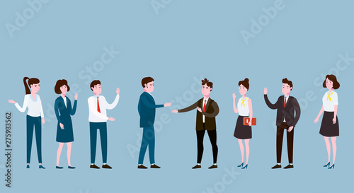 Business people meeting, teamwork or brainstorming. Man bosses conduct business negotiations