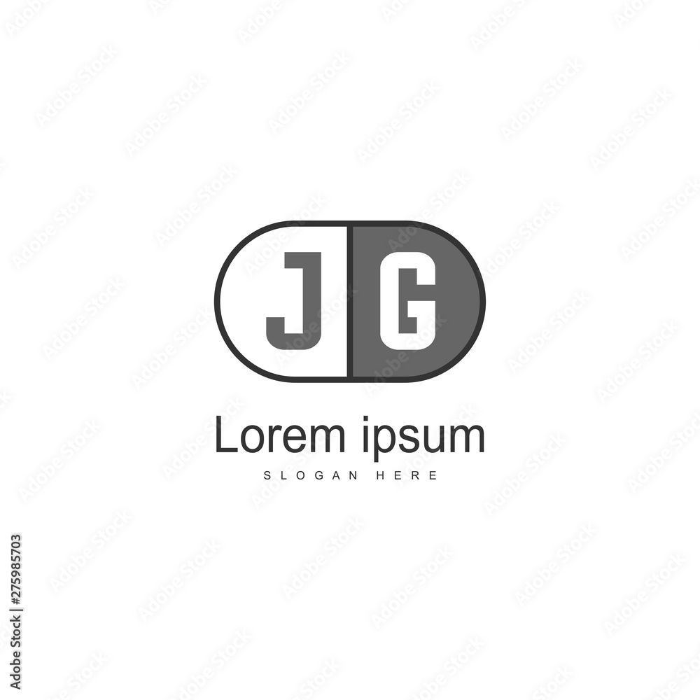 Initial JG logo template with modern frame. Minimalist JG letter logo vector illustration Initial JG logo template with modern frame. Minimalist JG letter logo vector illustration