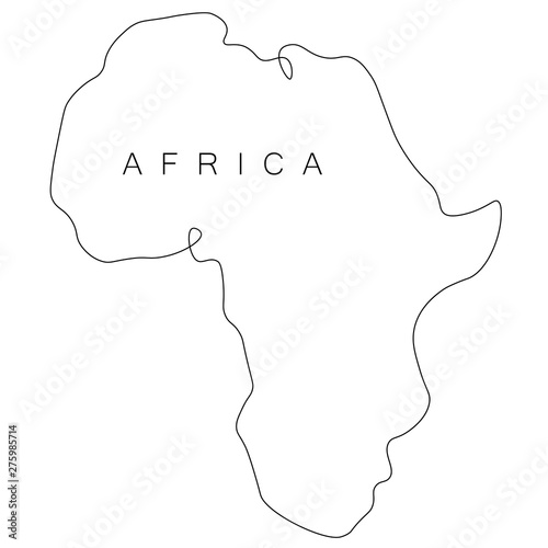 Africa world map outline, vector illustration