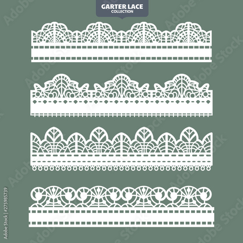 Set Garter Lace Ornament for Embroidery and Laser Cut