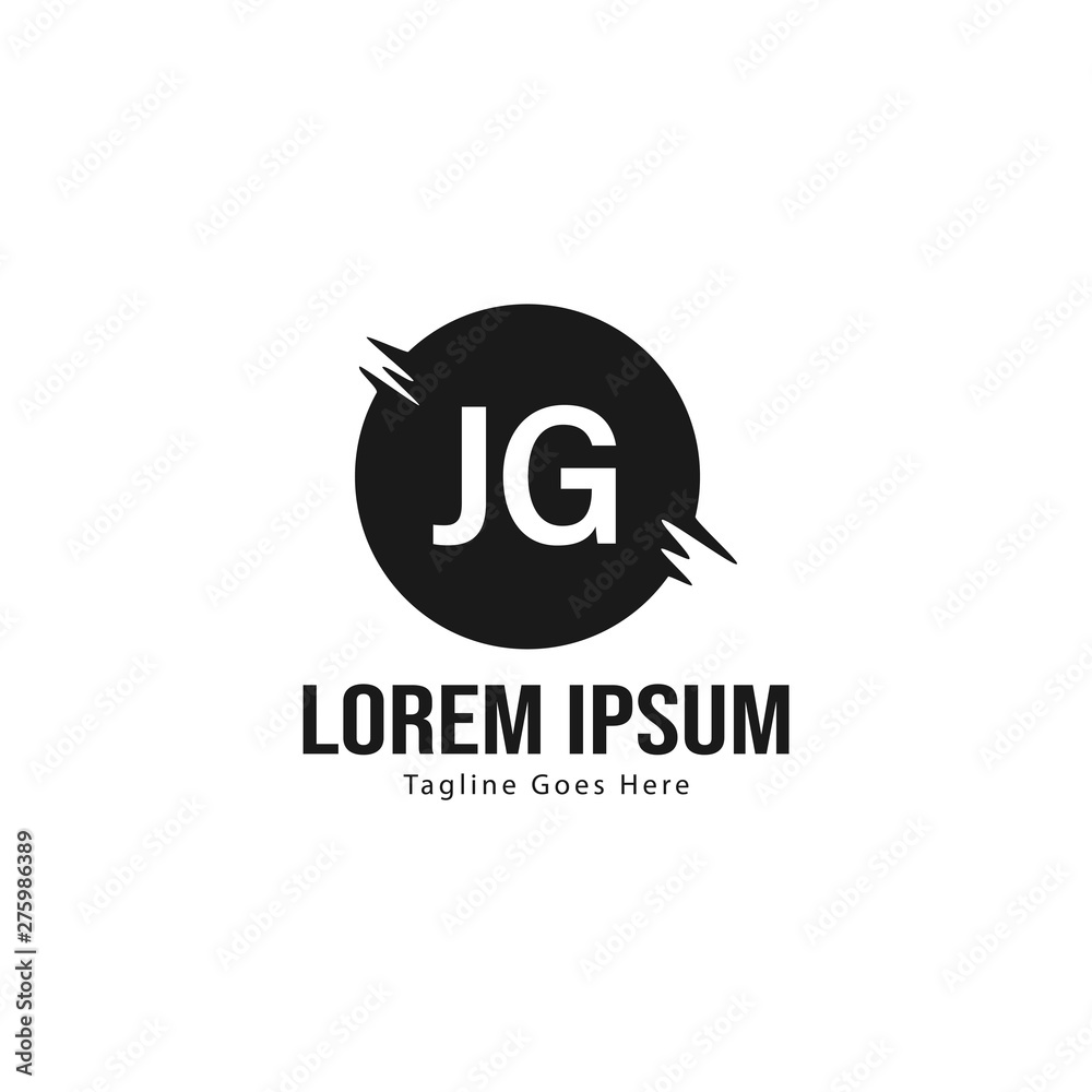 Obraz premium Initial JG logo template with modern frame. Minimalist JG letter logo vector illustration