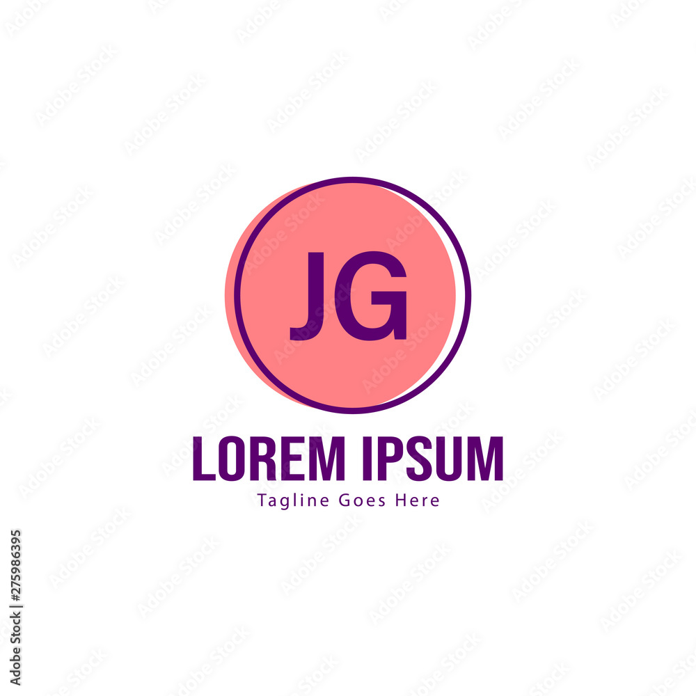 Initial JG logo template with modern frame. Minimalist JG letter logo vector illustration Initial JG logo template with modern frame. Minimalist JG letter logo vector illustration