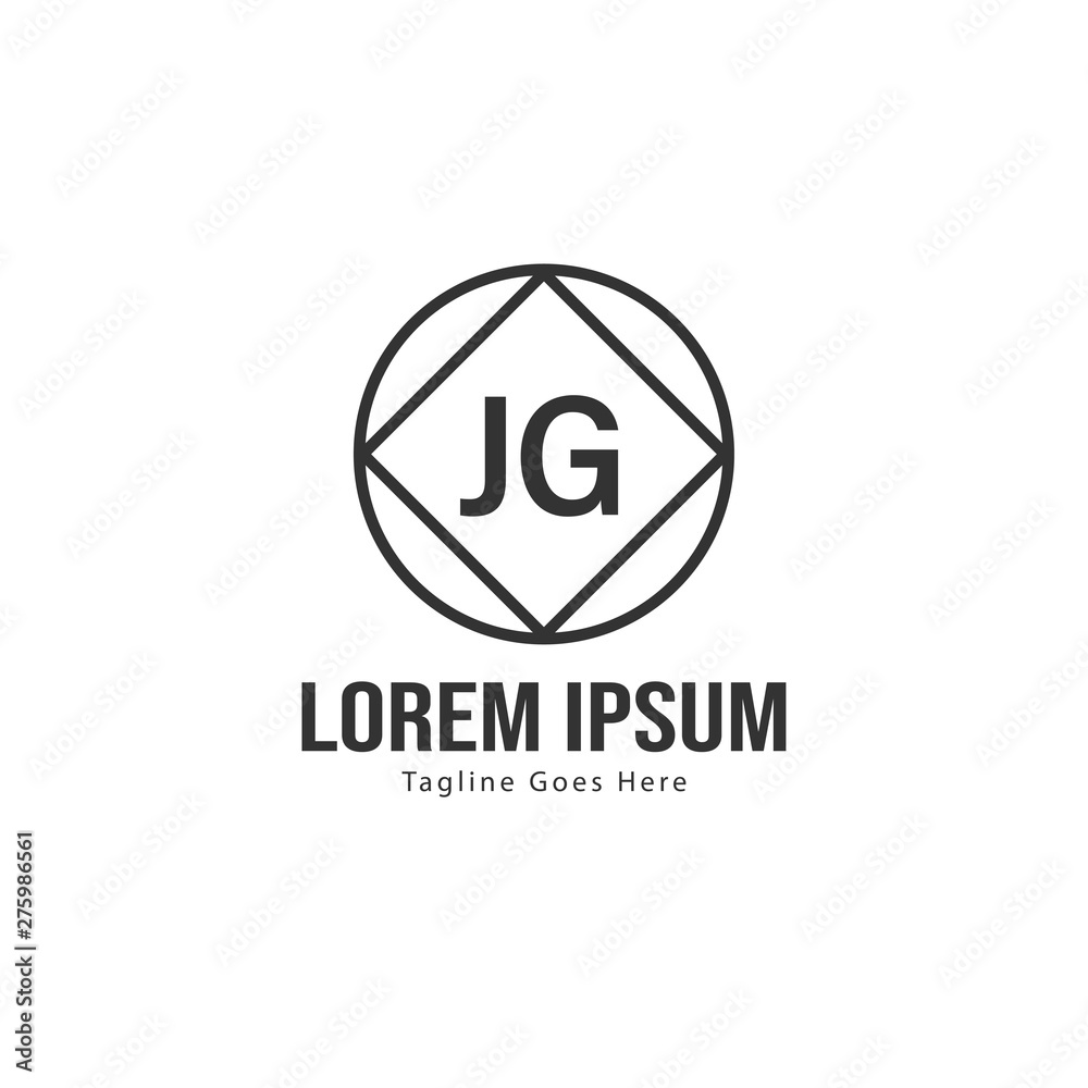 Initial JG logo template with modern frame. Minimalist JG letter logo vector illustration Initial JG logo template with modern frame. Minimalist JG letter logo vector illustration