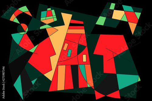 Abstract concept of an accidental meeting in a city