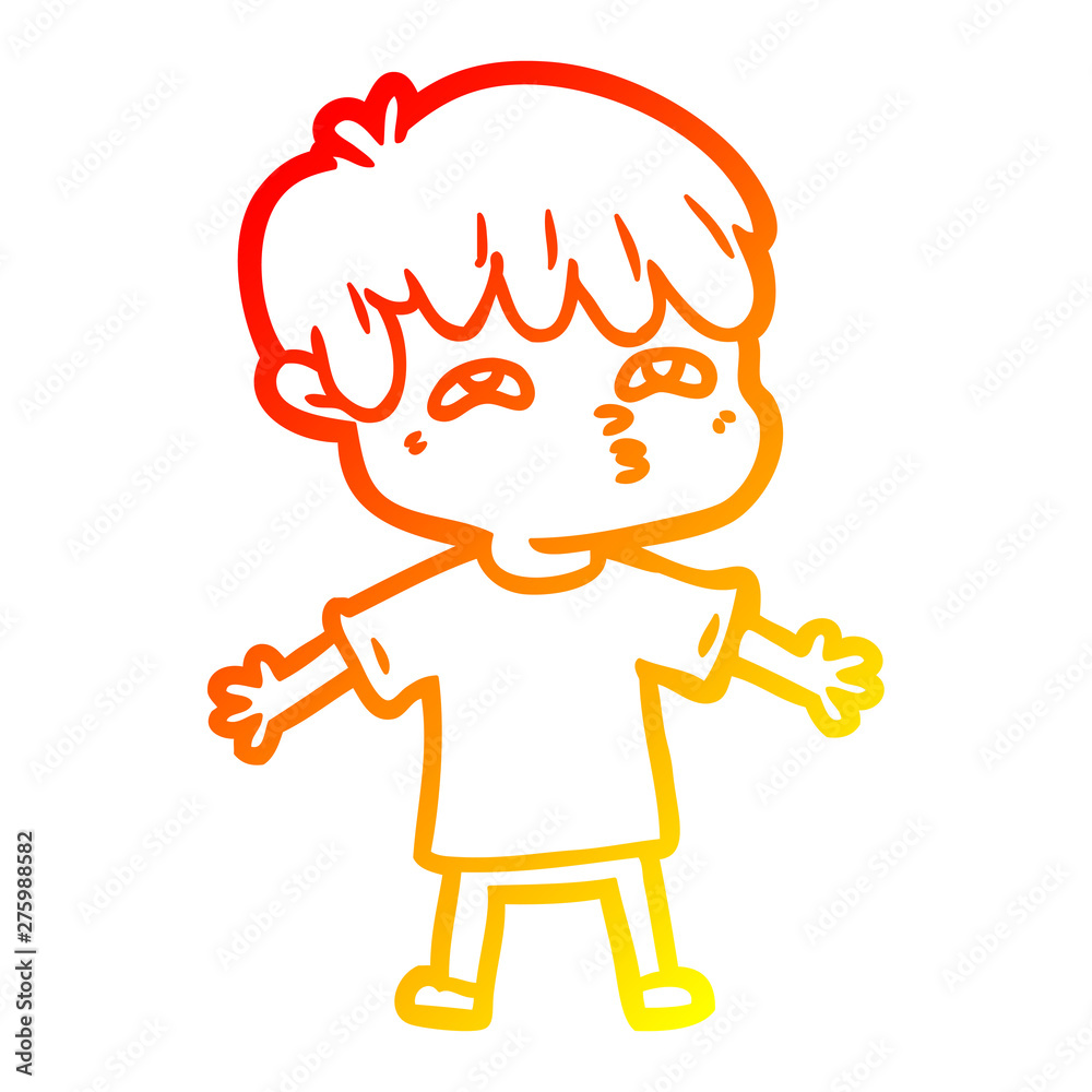 warm gradient line drawing cartoon man confused warm gradient line drawing cartoon man confused