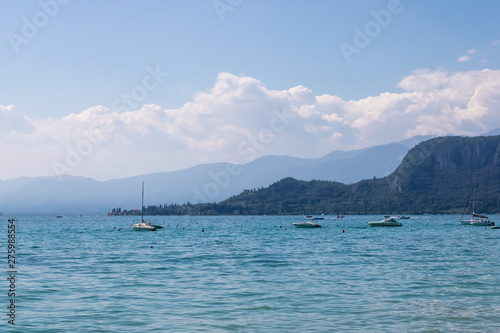 Boats on the Garda lake during in Bardolino, Italy - Image
