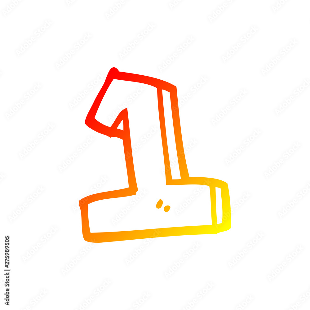 warm gradient line drawing cartoon number 1 warm gradient line drawing cartoon number 1